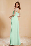 A Line Chiffon Square Bridesmaid Dress With Pockets Formal Evening Prom Dresses Gowns