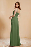 A Line Chiffon Square Bridesmaid Dress With Pockets Formal Evening Prom Dresses Gowns