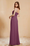A Line Chiffon Square Bridesmaid Dress With Pockets Formal Evening Prom Dresses Gowns