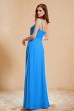 A Line Chiffon Square Bridesmaid Dress With Pockets Formal Evening Prom Dresses Gowns