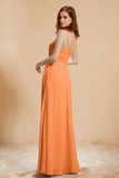 A Line Chiffon Square Bridesmaid Dress With Pockets Formal Evening Prom Dresses Gowns
