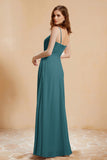 A Line Chiffon Square Bridesmaid Dress With Pockets Formal Evening Prom Dresses Gowns