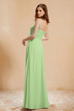 A Line Chiffon Square Bridesmaid Dress With Pockets Formal Evening Prom Dresses Gowns