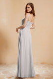 A Line Chiffon Square Bridesmaid Dress With Pockets Formal Evening Prom Dresses Gowns