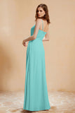 A Line Chiffon Square Bridesmaid Dress With Pockets Formal Evening Prom Dresses Gowns