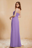 A Line Chiffon Square Bridesmaid Dress With Pockets Formal Evening Prom Dresses Gowns