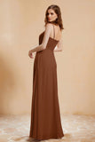 A Line Chiffon Square Bridesmaid Dress With Pockets Formal Evening Prom Dresses Gowns