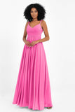 Empire Chiffon Bridesmaid Dress with Lace Long Formal Evening Dresses party Gowns