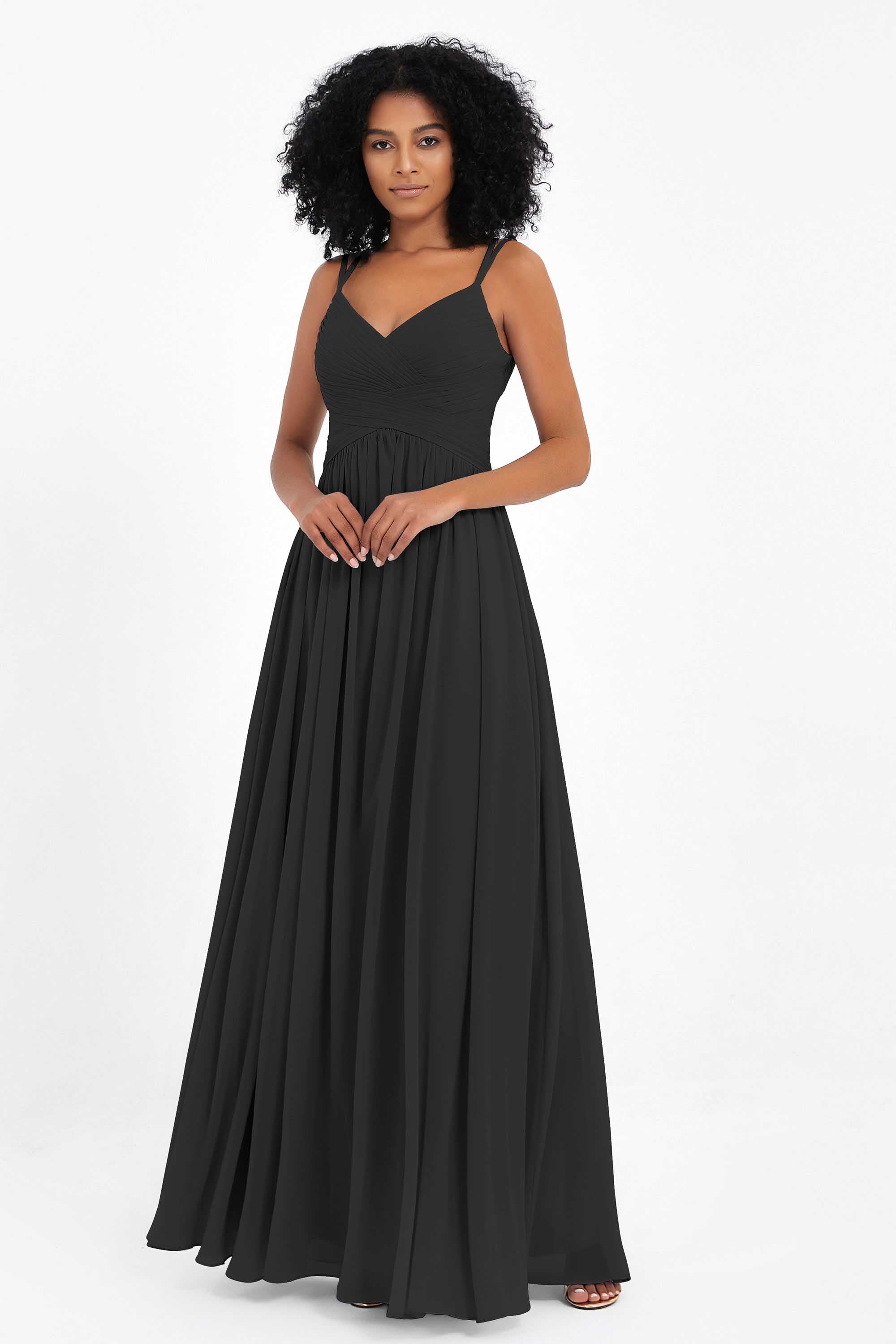 Empire Chiffon Bridesmaid Dress with Lace Long Formal Evening Dresses party Gowns
