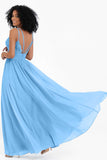 Empire Chiffon Bridesmaid Dress with Lace Long Formal Evening Dresses party Gowns