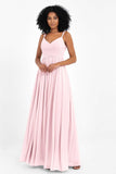 Empire Chiffon Bridesmaid Dress with Lace Long Formal Evening Dresses party Gowns