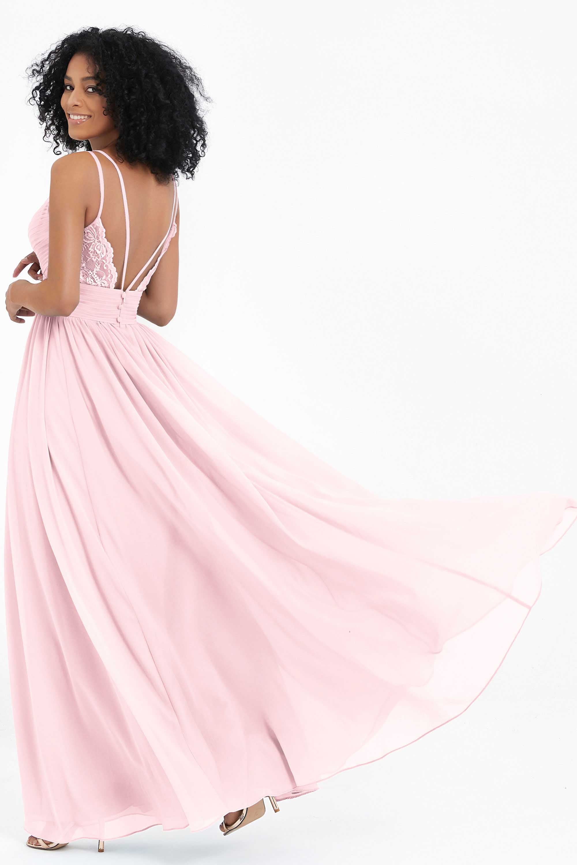 Empire Chiffon Bridesmaid Dress with Lace Long Formal Evening Dresses party Gowns