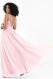 Empire Chiffon Bridesmaid Dress with Lace Long Formal Evening Dresses party Gowns