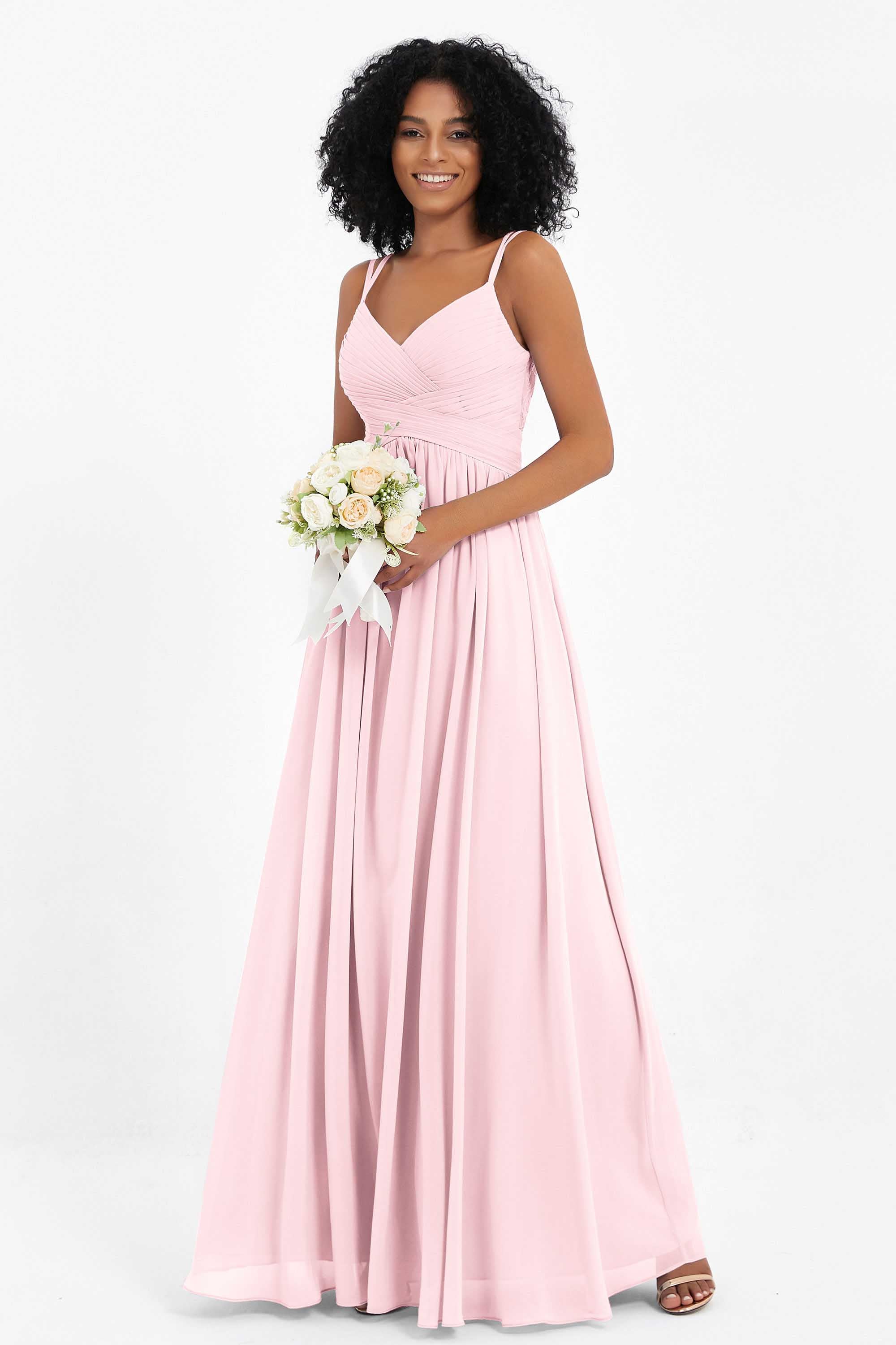 Empire Chiffon Bridesmaid Dress with Lace Long Formal Evening Dresses party Gowns