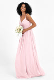 Empire Chiffon Bridesmaid Dress with Lace Long Formal Evening Dresses party Gowns