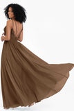 Empire Chiffon Bridesmaid Dress with Lace Long Formal Evening Dresses party Gowns