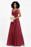 Empire Chiffon Bridesmaid Dress with Lace Long Formal Evening Dresses party Gowns