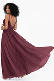 Empire Chiffon Bridesmaid Dress with Lace Long Formal Evening Dresses party Gowns