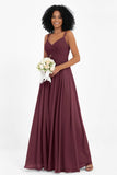 Empire Chiffon Bridesmaid Dress with Lace Long Formal Evening Dresses party Gowns