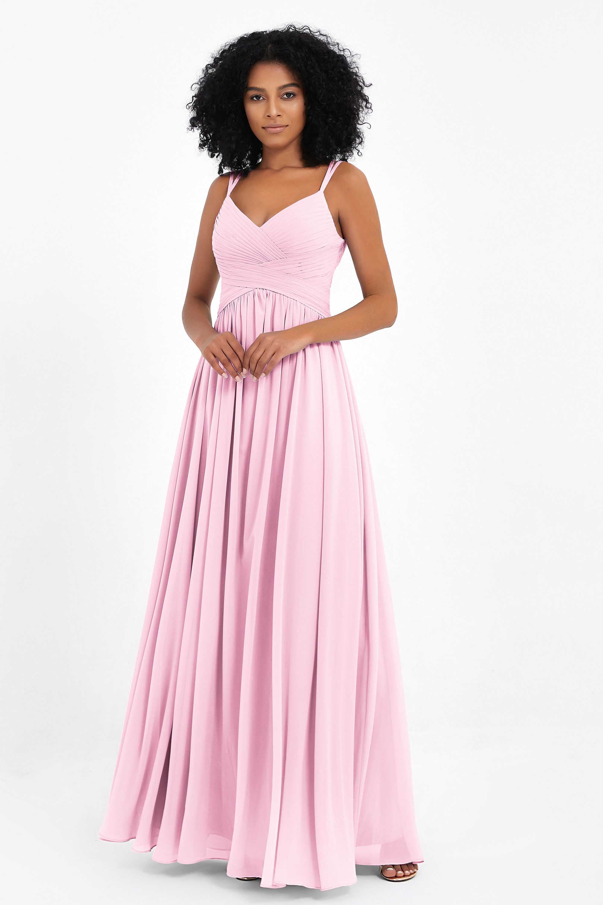 Empire Chiffon Bridesmaid Dress with Lace Long Formal Evening Dresses party Gowns