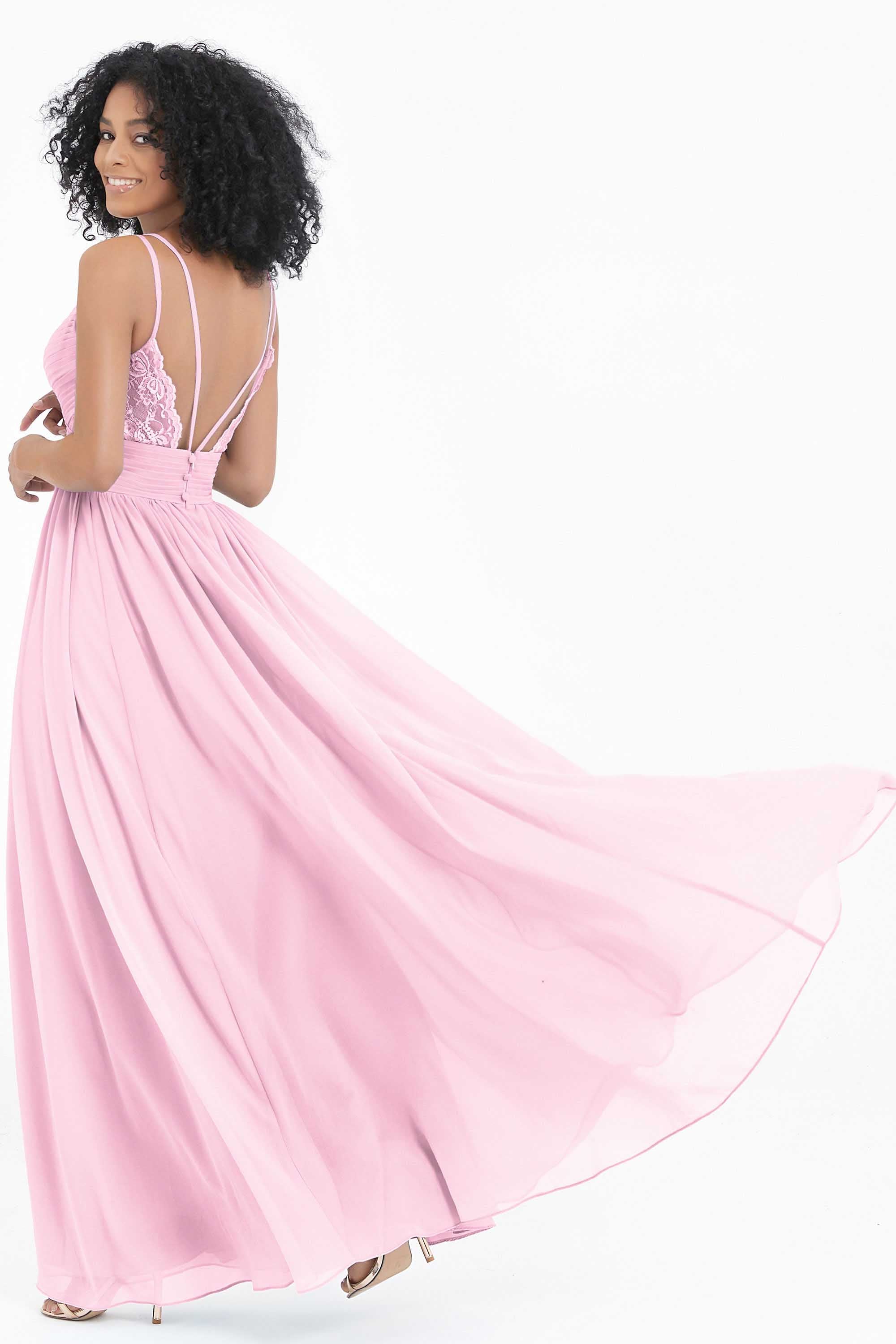 Empire Chiffon Bridesmaid Dress with Lace Long Formal Evening Dresses party Gowns