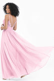 Empire Chiffon Bridesmaid Dress with Lace Long Formal Evening Dresses party Gowns