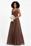 Empire Chiffon Bridesmaid Dress with Lace Long Formal Evening Dresses party Gowns