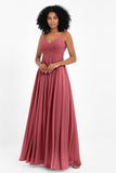 Empire Chiffon Bridesmaid Dress with Lace Long Formal Evening Dresses party Gowns