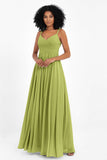 Empire Chiffon Bridesmaid Dress with Lace Long Formal Evening Dresses party Gowns