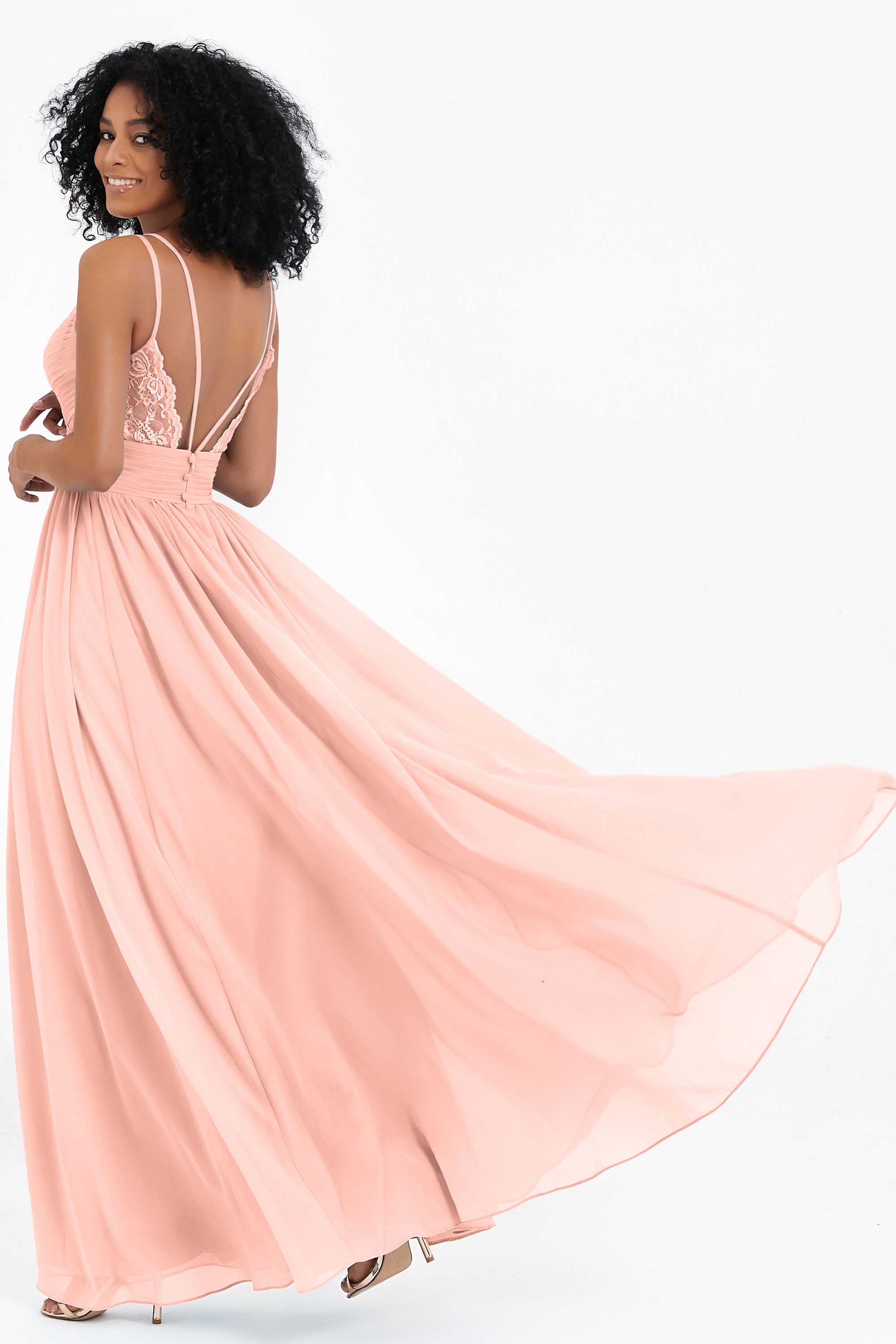 Empire Chiffon Bridesmaid Dress with Lace Long Formal Evening Dresses party Gowns