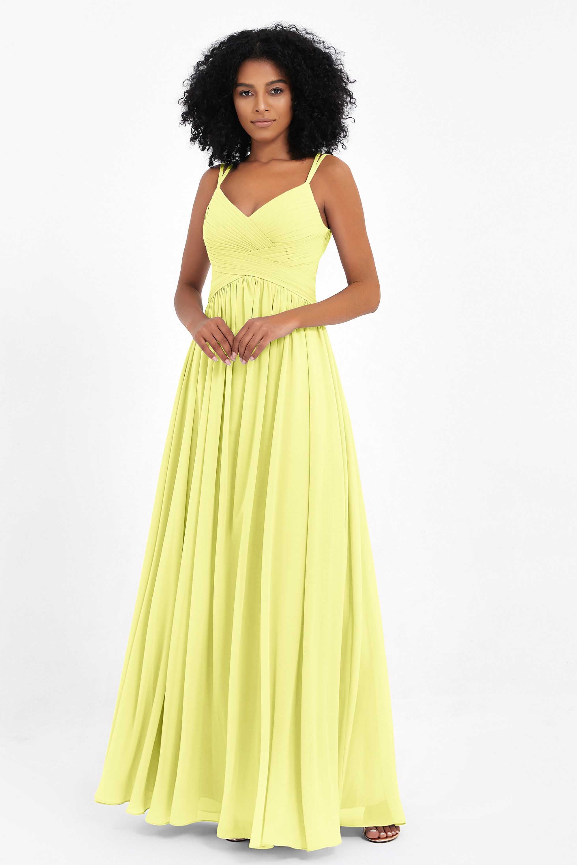 Empire Chiffon Bridesmaid Dress with Lace Long Formal Evening Dresses party Gowns