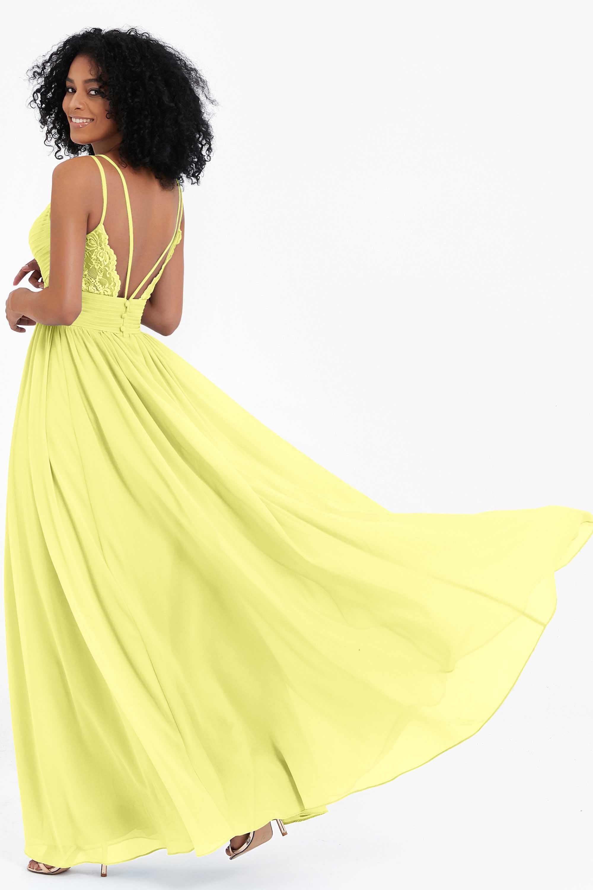 Empire Chiffon Bridesmaid Dress with Lace Long Formal Evening Dresses party Gowns