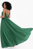 Empire Chiffon Bridesmaid Dress with Lace Long Formal Evening Dresses party Gowns