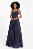 Empire Chiffon Bridesmaid Dress with Lace Long Formal Evening Dresses party Gowns