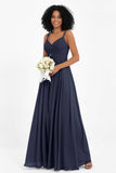 Empire Chiffon Bridesmaid Dress with Lace Long Formal Evening Dresses party Gowns