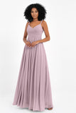 Empire Chiffon Bridesmaid Dress with Lace Long Formal Evening Dresses party Gowns