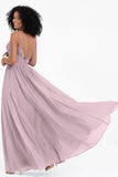 Empire Chiffon Bridesmaid Dress with Lace Long Formal Evening Dresses party Gowns