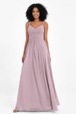 Empire Chiffon Bridesmaid Dress with Lace Long Formal Evening Dresses party Gowns