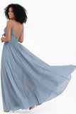 Empire Chiffon Bridesmaid Dress with Lace Long Formal Evening Dresses party Gowns