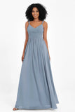 Empire Chiffon Bridesmaid Dress with Lace Long Formal Evening Dresses party Gowns
