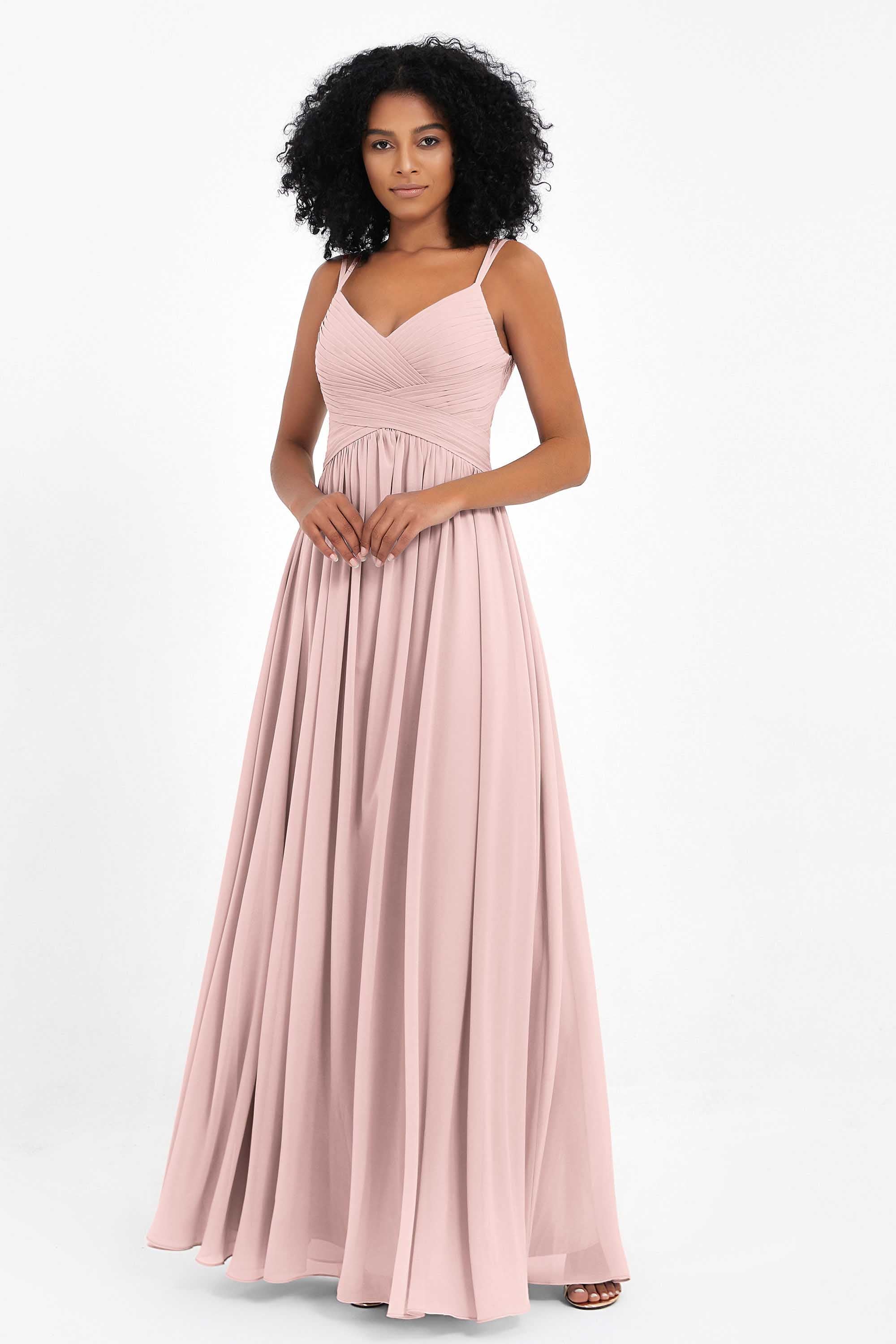 Empire Chiffon Bridesmaid Dress with Lace Long Formal Evening Dresses party Gowns