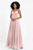 Empire Chiffon Bridesmaid Dress with Lace Long Formal Evening Dresses party Gowns