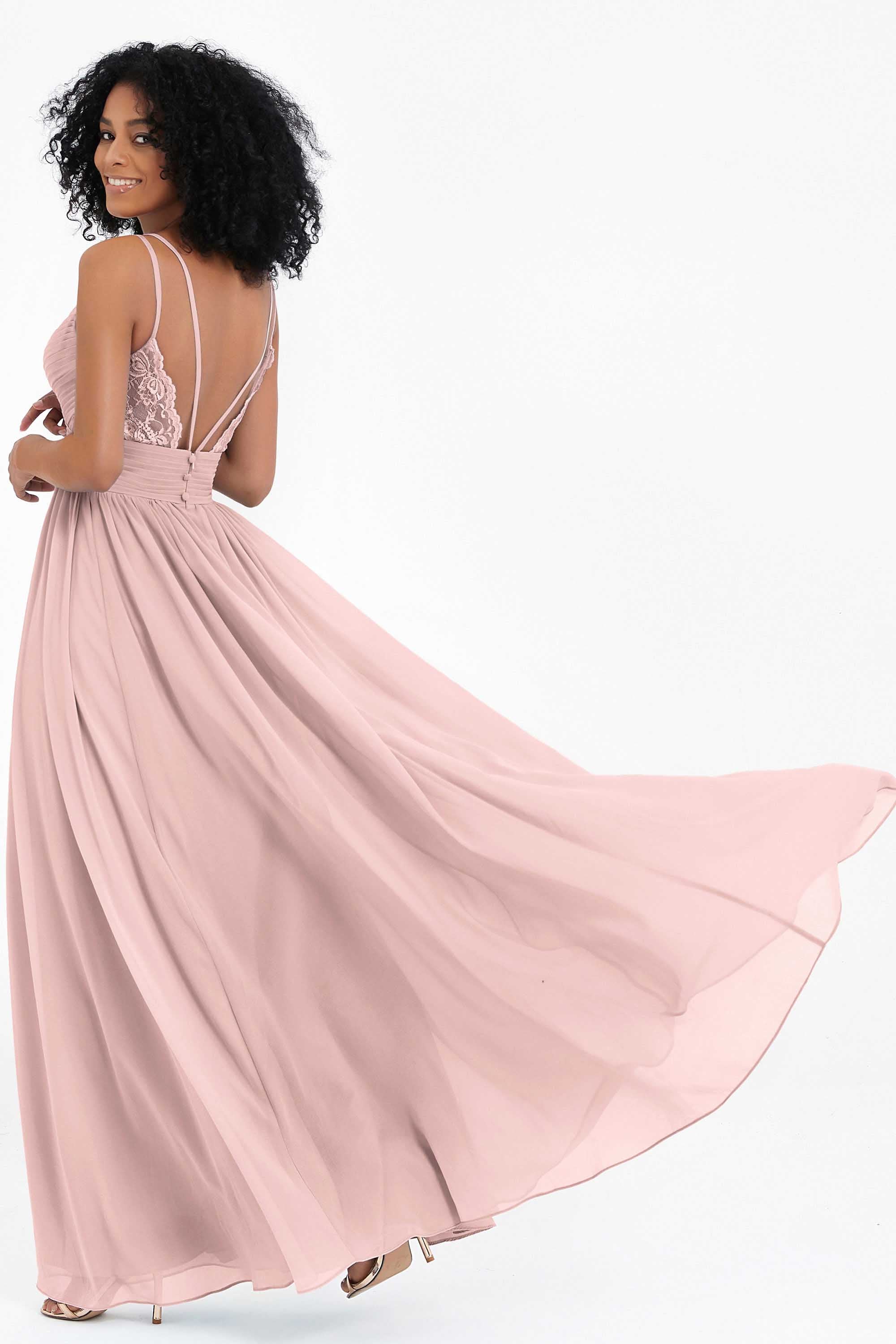 Empire Chiffon Bridesmaid Dress with Lace Long Formal Evening Dresses party Gowns