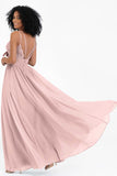 Empire Chiffon Bridesmaid Dress with Lace Long Formal Evening Dresses party Gowns