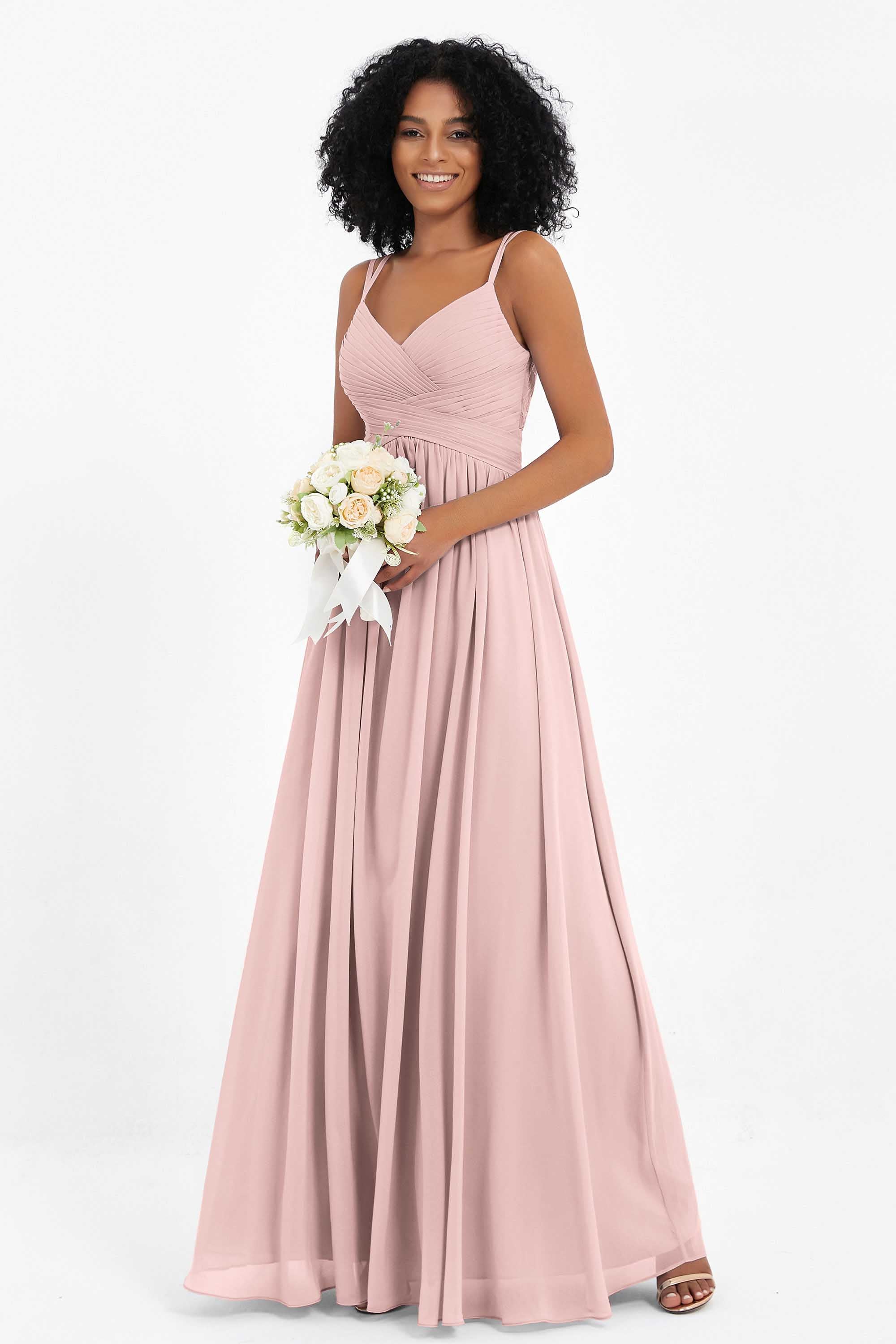 Empire Chiffon Bridesmaid Dress with Lace Long Formal Evening Dresses party Gowns