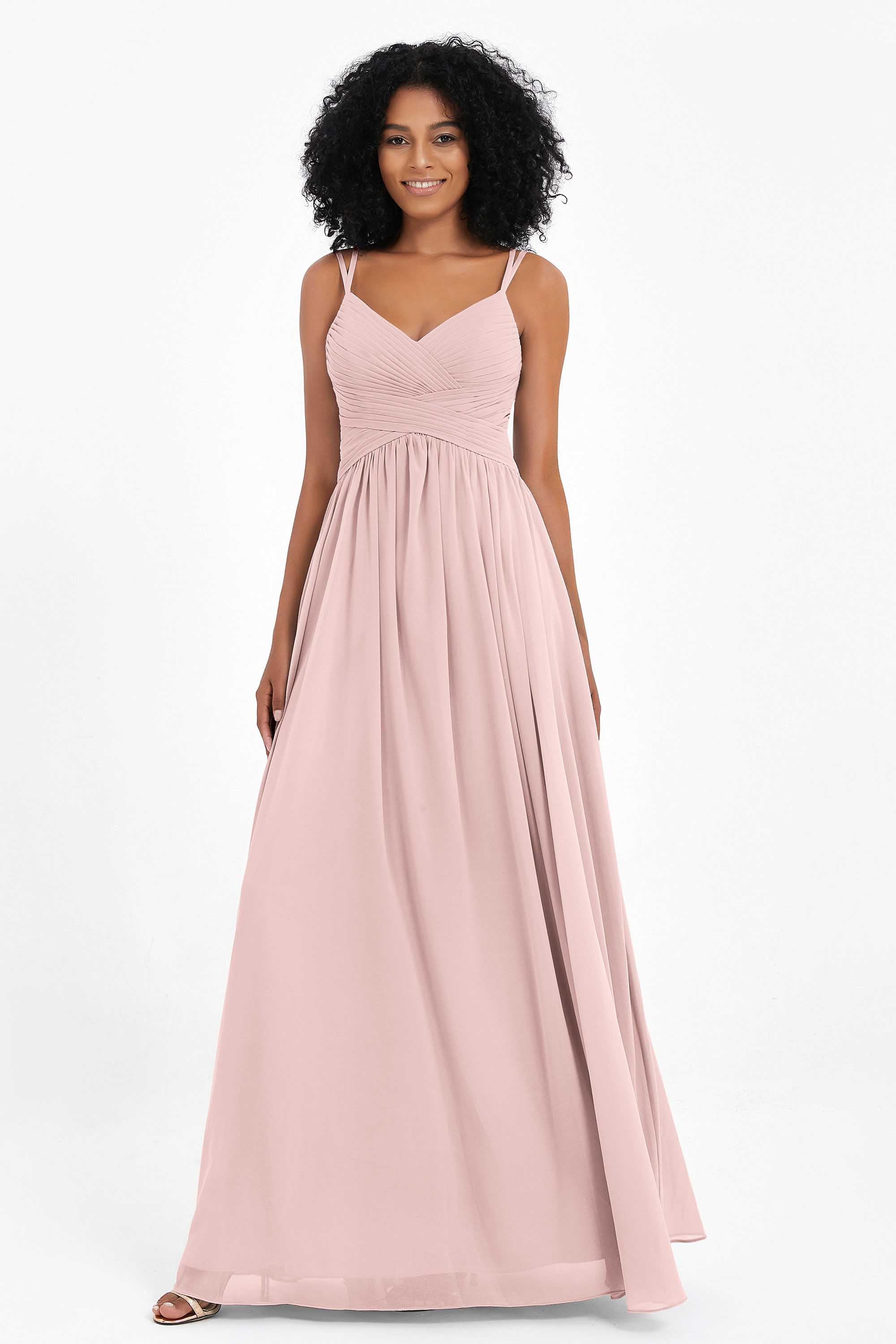 Empire Chiffon Bridesmaid Dress with Lace Long Formal Evening Dresses party Gowns