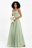 Empire Chiffon Bridesmaid Dress with Lace Long Formal Evening Dresses party Gowns