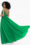Empire Chiffon Bridesmaid Dress with Lace Long Formal Evening Dresses party Gowns