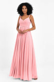 Empire Chiffon Bridesmaid Dress with Lace Long Formal Evening Dresses party Gowns