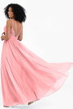Empire Chiffon Bridesmaid Dress with Lace Long Formal Evening Dresses party Gowns